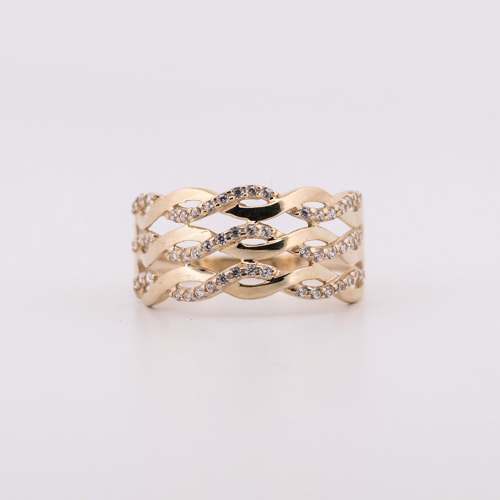 Anillo trenzado 3 líneas