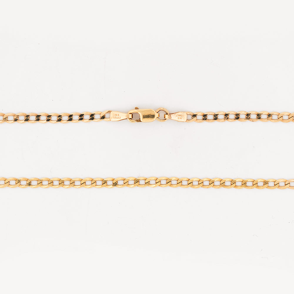 Cadena 14k tejido barbado