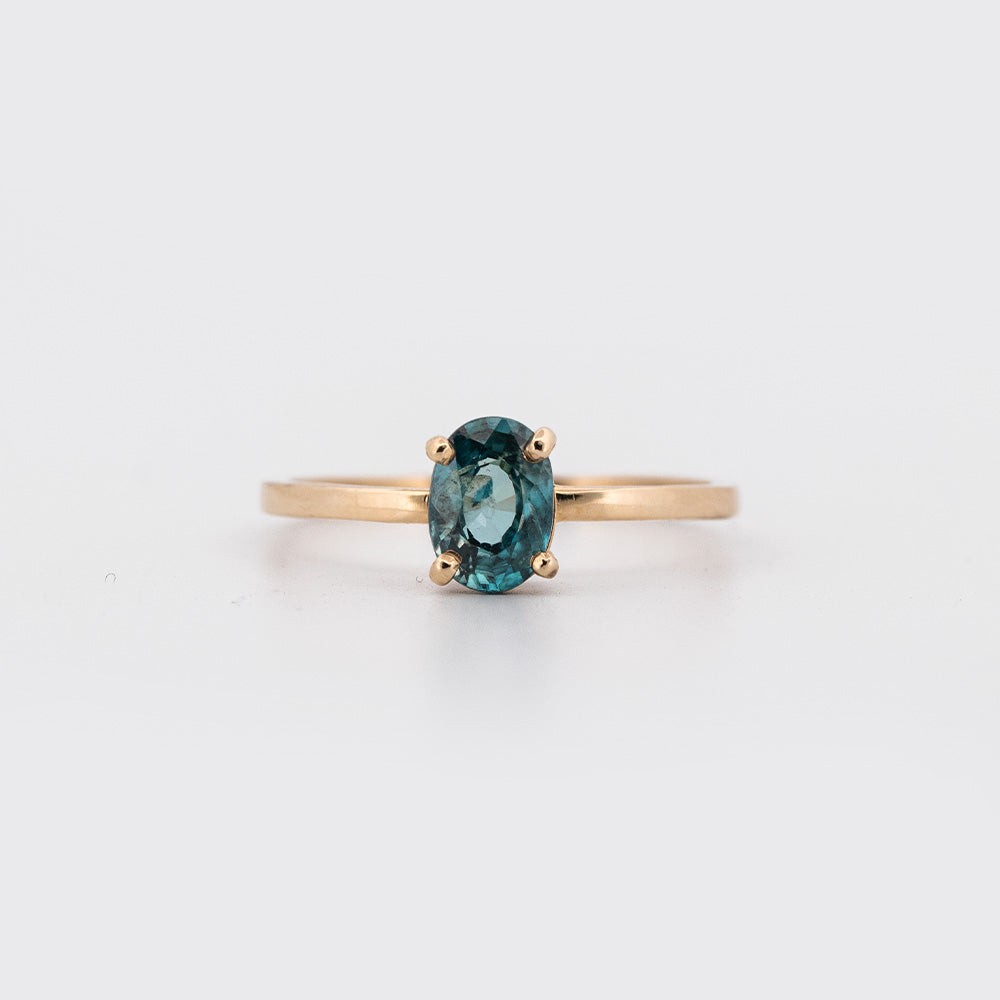 Anillo Luna con circón natural